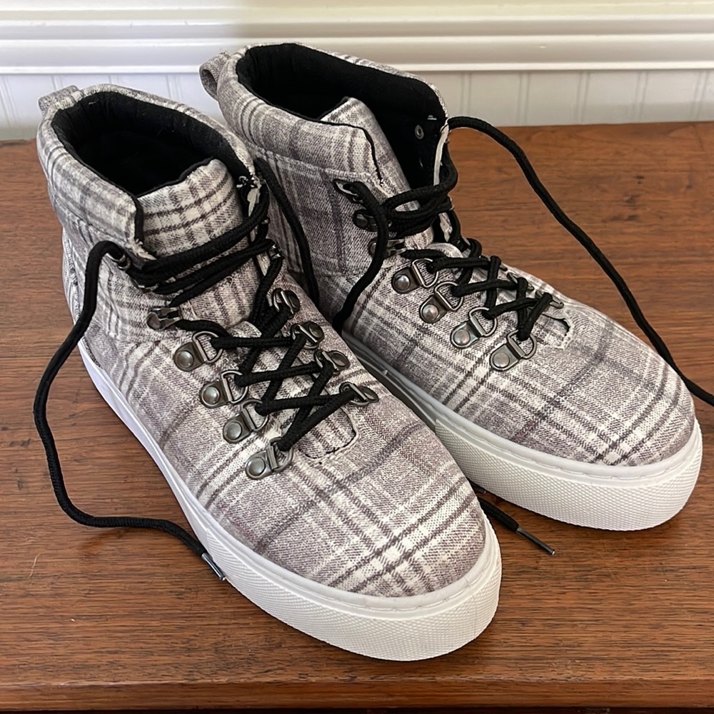 Forever 21 Plaid high top sneakers
